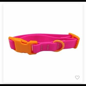 Pink and Orange Silicone with clip Dog Collar